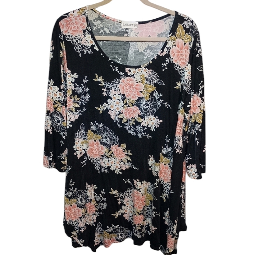 Larace Floral Long Sleeve Tunic or Possible Dress Size 2X